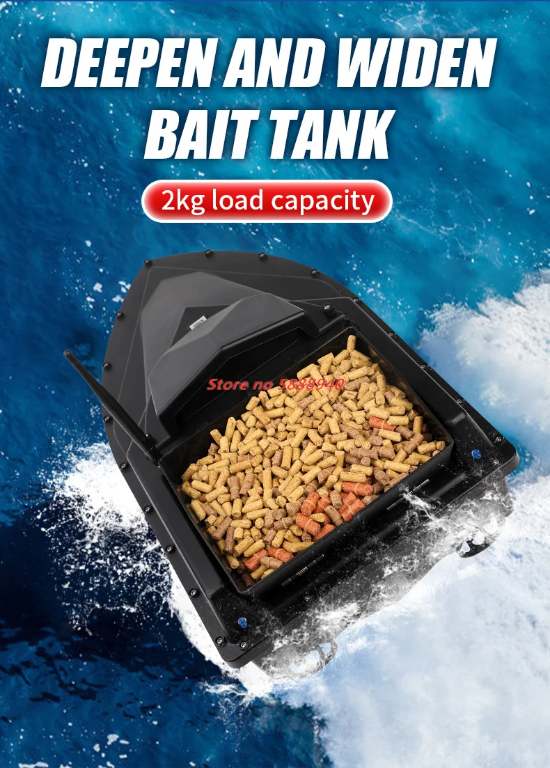 Fishing Hook Size - Aktualisiertes 100GPS-Positionierungs-RC-Angelköderboot, 500M Reichweite, 2KG Großer
