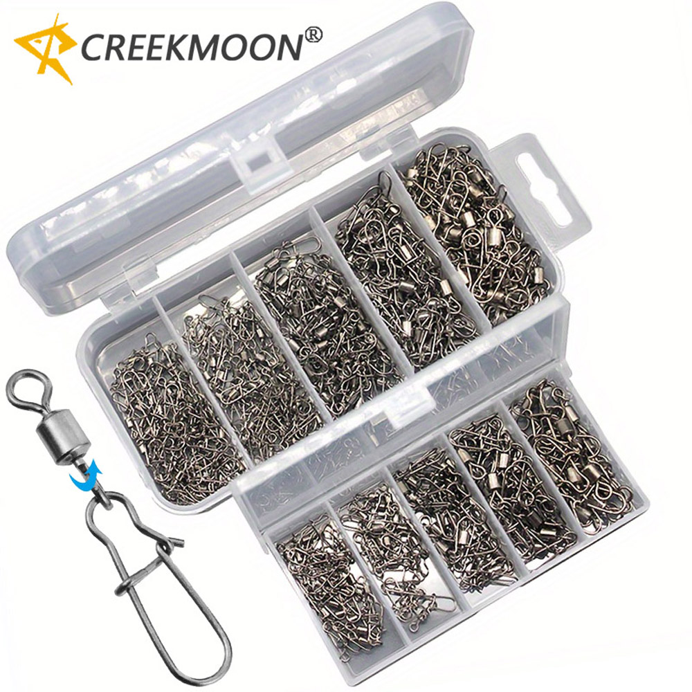 Fishing Hook Stainless Steel - 95/210-teiliges Set Angelzubehör-Kit 2-10 # Edelstahl-Drehwirbel