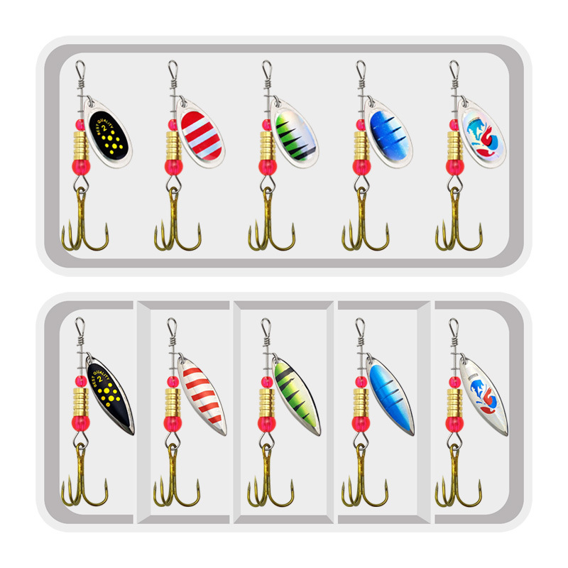 Fishing Hook Treble - Angelköder Spinner Rotationslöffel 10-teiliges Köder-Set Compound