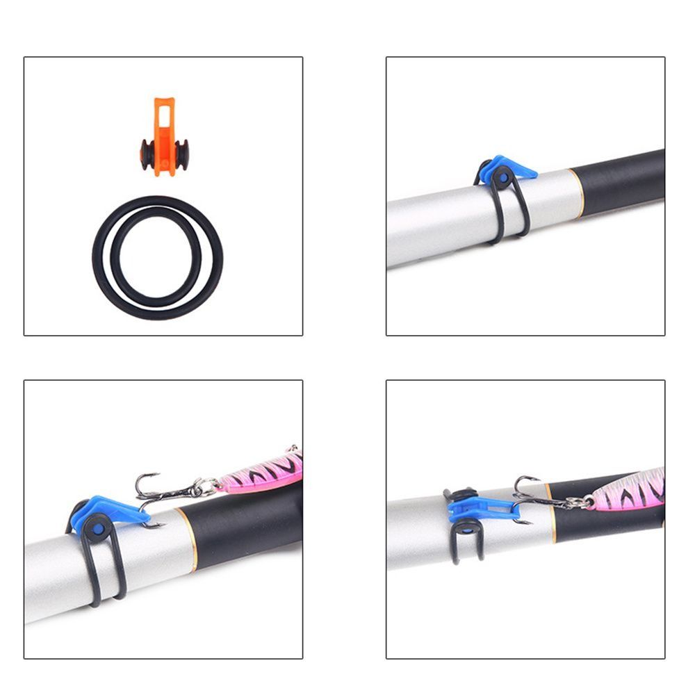 Fishing Hook Jig - Langlebiger Kunststoff-Gummi-Angelhakenhalter in 10 Farben für