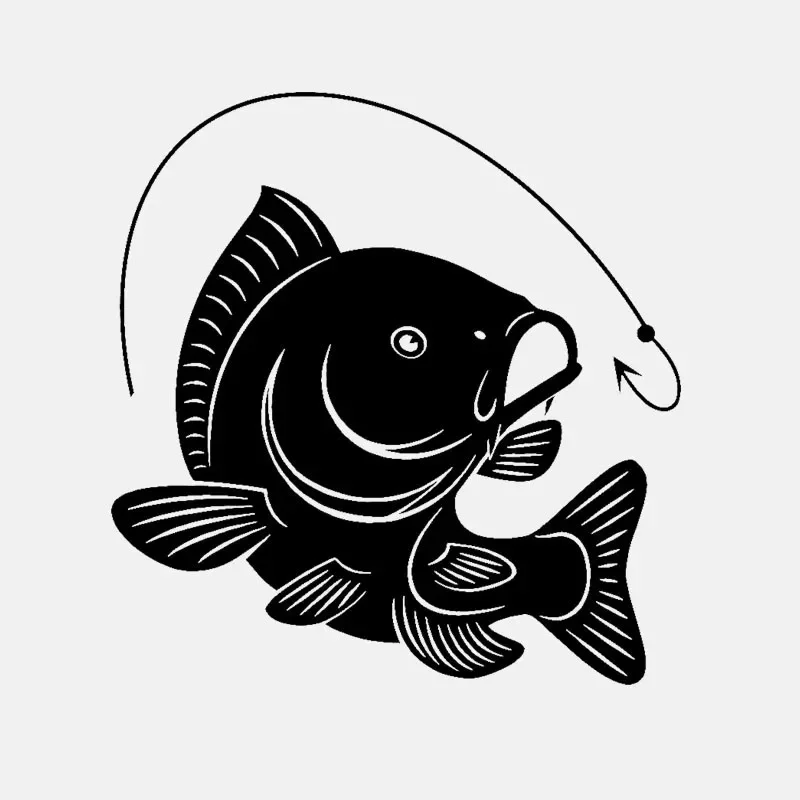 Fishing Hook - Karpfen Angelhaken Aufkleber Dekoration Kunst Fisch