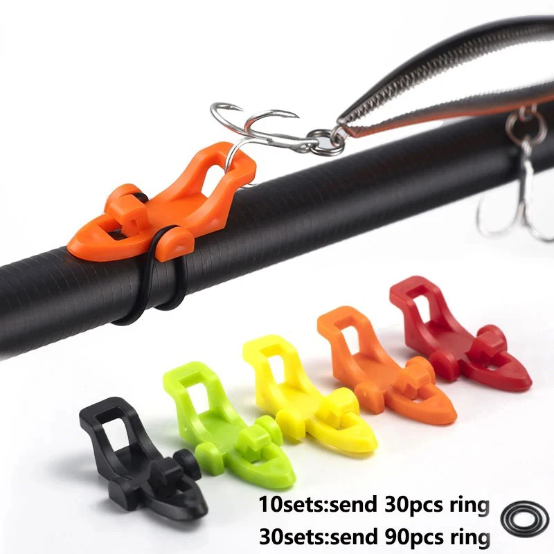 Fishing Hook Jig - 10 Stück Angelruten-Hakenhalter Köderhalter Jig-Haken Sicherheitshalter