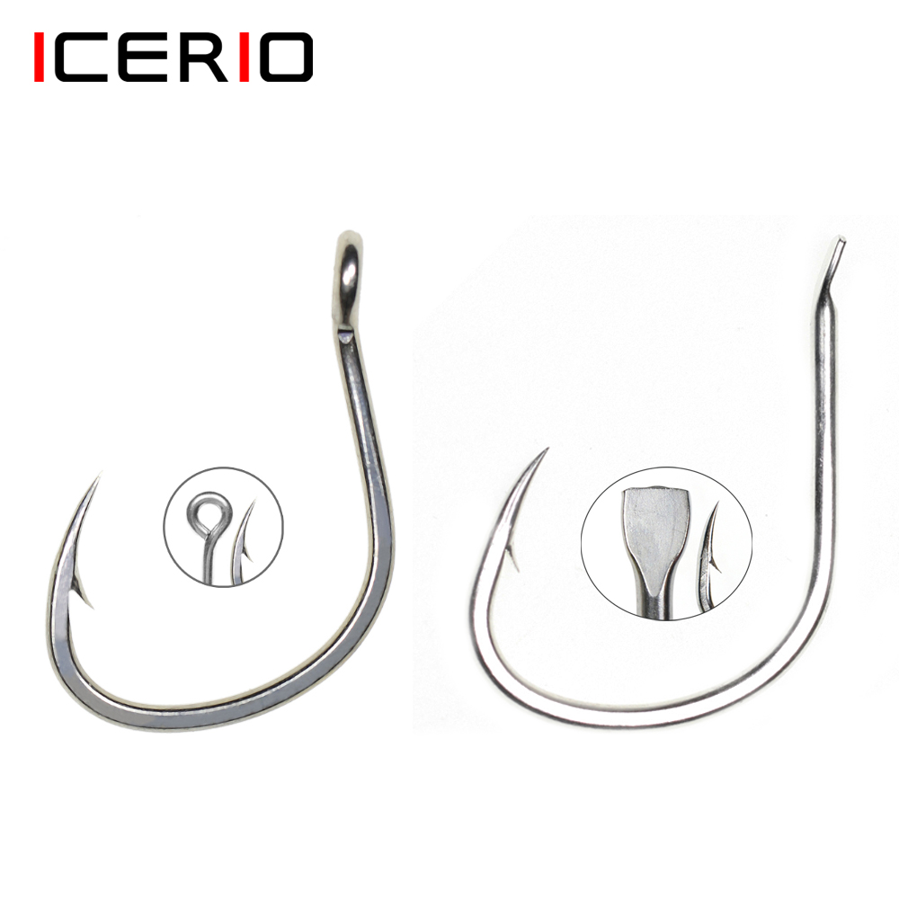 Fishing Hook Barbless - ICERIO 10PCS Matte Zinn Beschichtung Anti-Korrosion