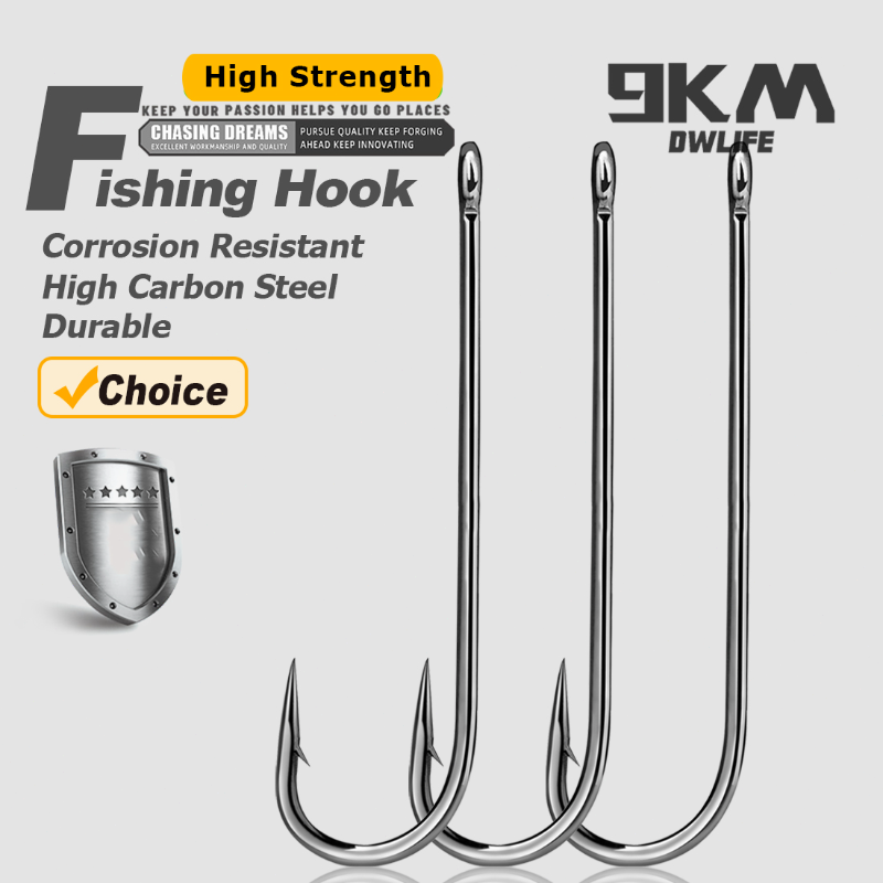 Fishing Hook Barbless - Angelhaken, langer Schaft, Haken mit Widerhaken,
