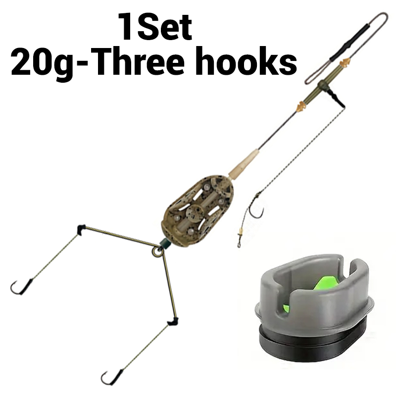 Fishing Hook Assortment - Vorgebundene 3-Haken-Karpfenhaar-Rigs mit Leadcore | Method
