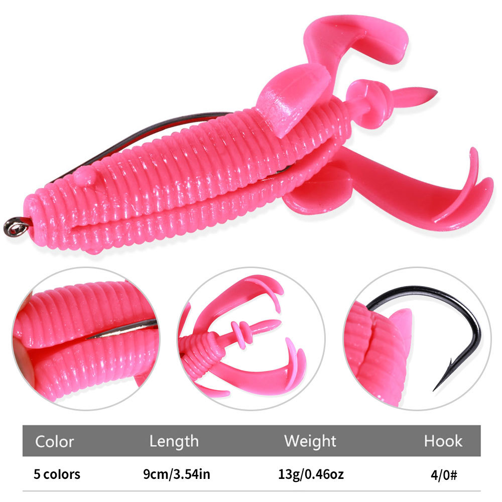 Fishing Hook Weedless - Schwimmender Weichköder in Froschform mit verstärktem