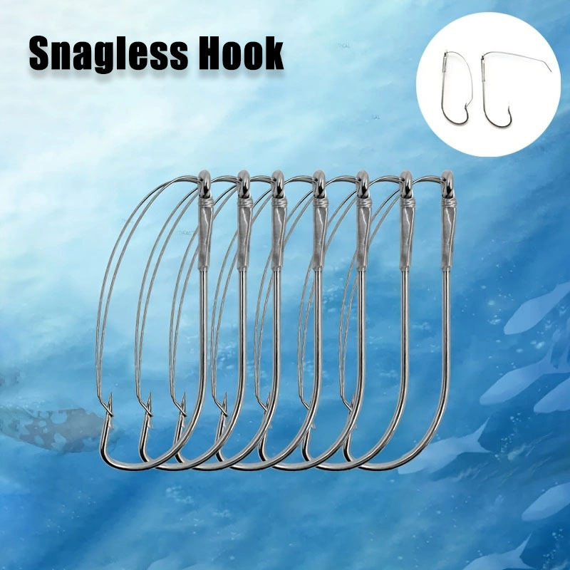 Fishing Hook Weedless - 20/40 Stück unkrautfreie Offset-Wurmhaken – Anti-Snag-Bass-Angelhaken,