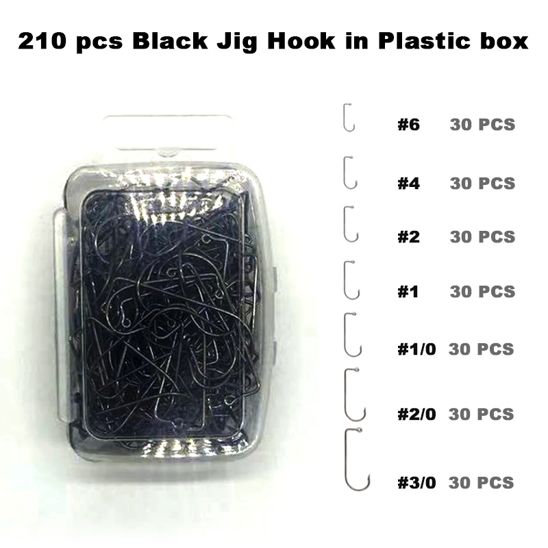 Fishing Hook Jig - Adygil DIY Angeln 210 stücke Schwarz