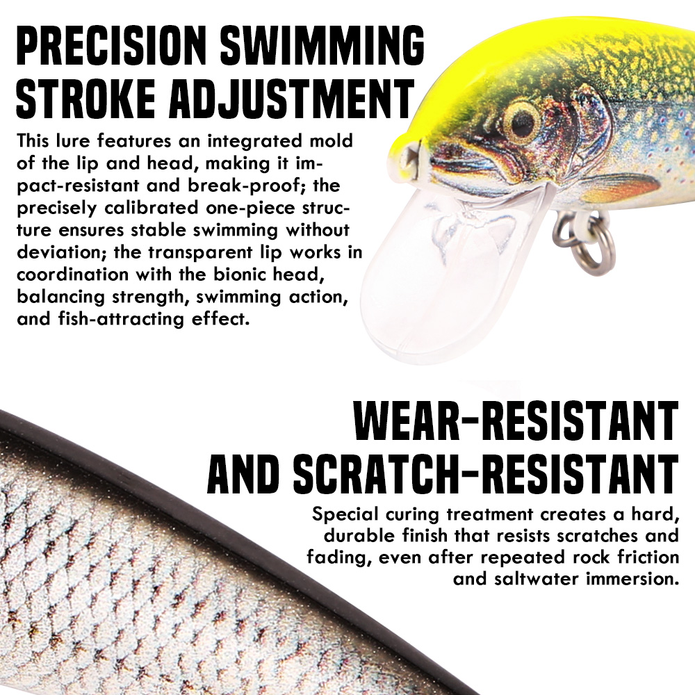 B&U Angelköder Sinking Minnow, – Fishing Hook Treble Bewertung und Preis