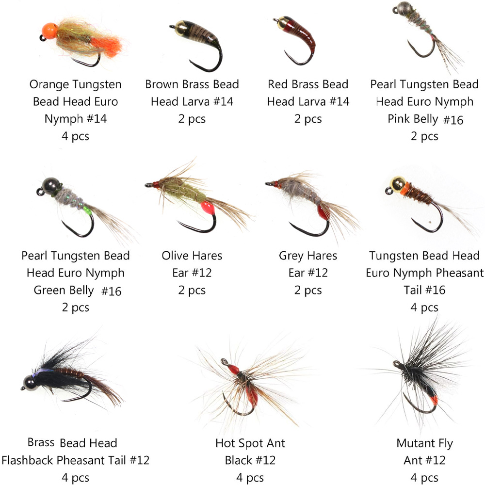 32-teiliges Nymphen-Fliegen-Se – Fishing Hook Barbless Bewertung und Preis