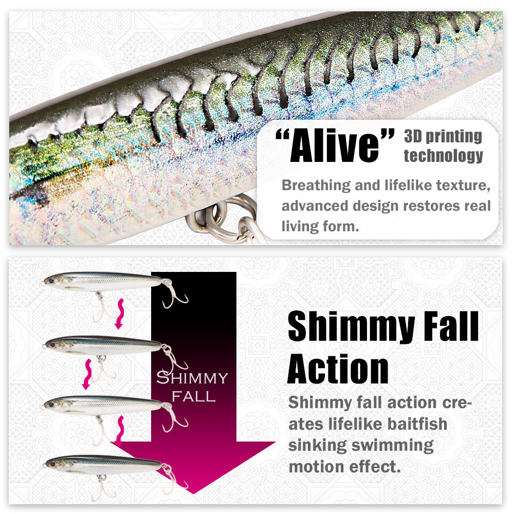 B&U Sinking Pencil Angelköder  – Fishing Hook Treble Bewertung und Preis
