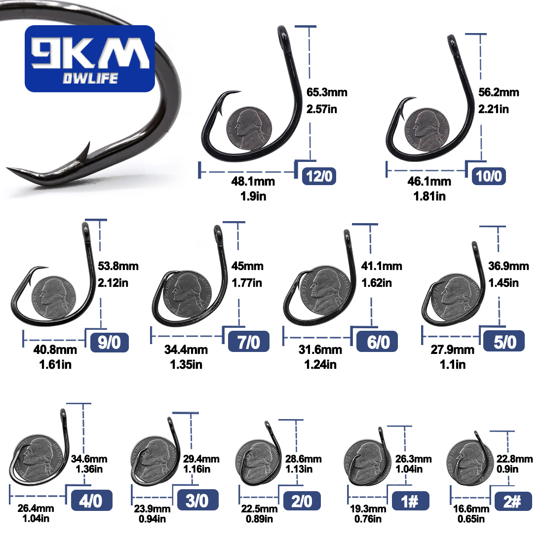 9 km Kreishaken, 25–50 Stück,  – Fishing Hook Circle Bewertung und Preis