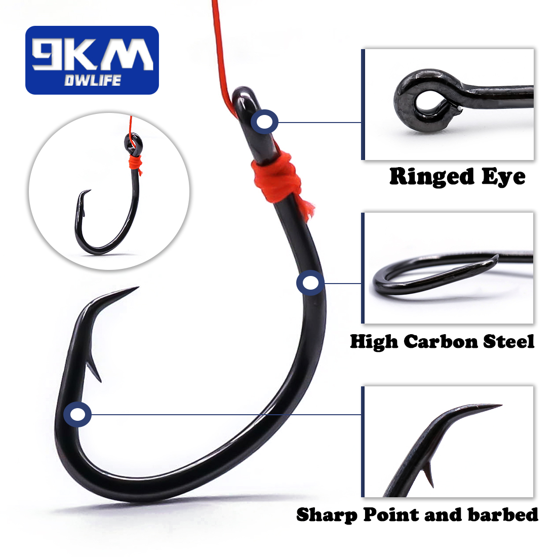 9 km Kreishaken, 25–50 Stück,  – Fishing Hook Circle Bewertung und Preis