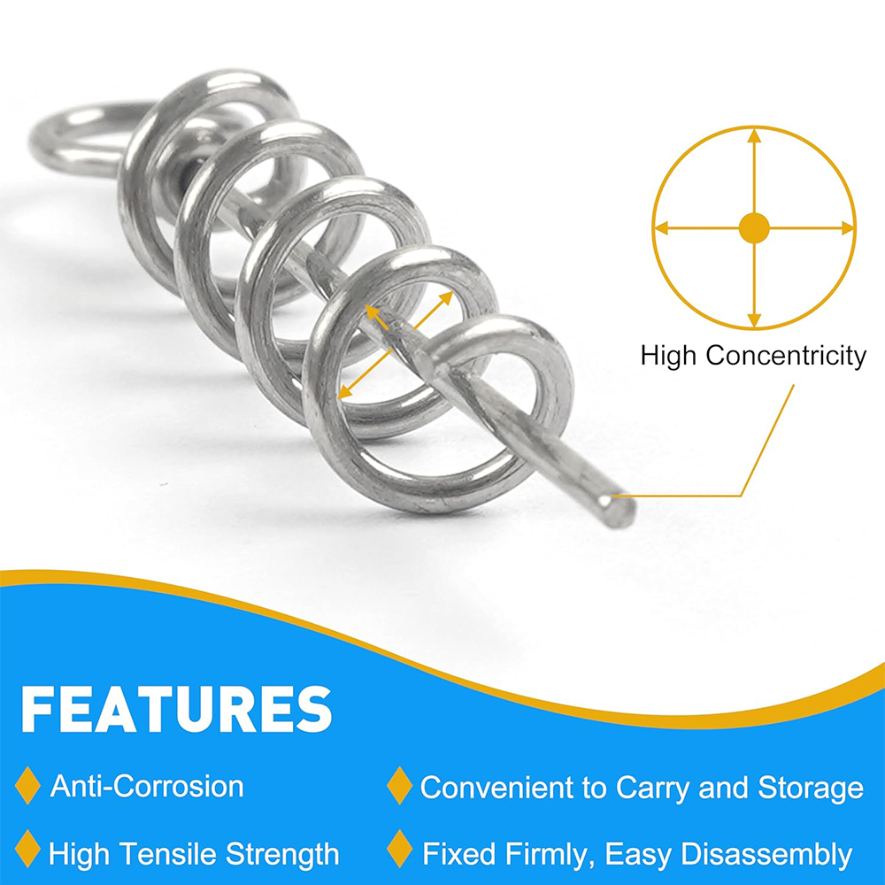 50Pcs Frühling Twist Lock Ange – Fishing Hook Stainless Steel Bewertung und Preis