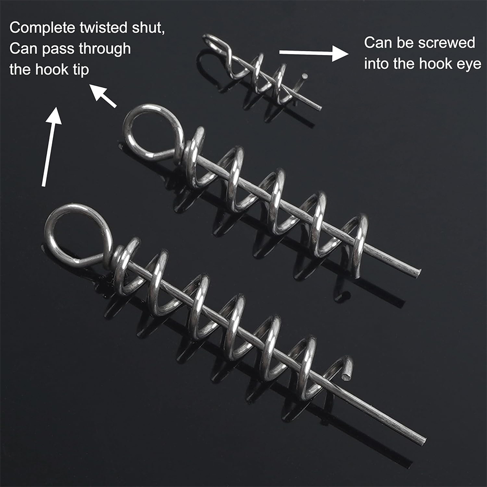 50Pcs Frühling Twist Lock Ange – Fishing Hook Stainless Steel Bewertung und Preis