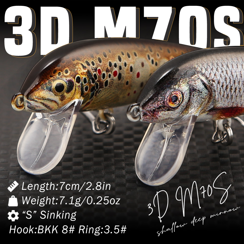 B&U Sinking Minnow Angelköder, – Fishing Hook Treble Bewertung und Preis