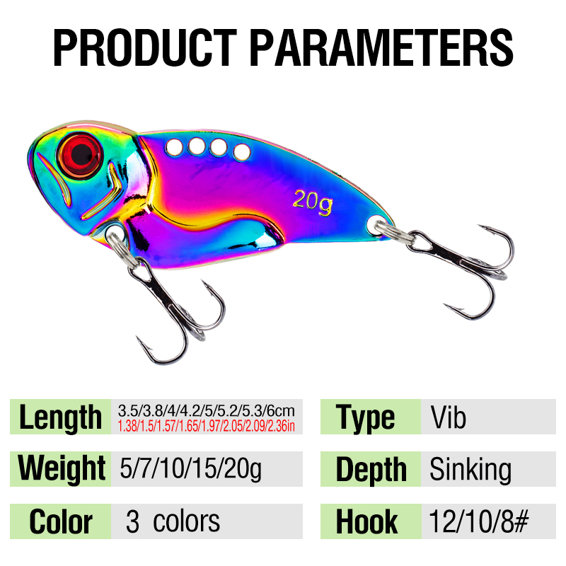 3er-Set Metallische Bunte VIB- – Fishing Hook Treble Bewertung und Preis
