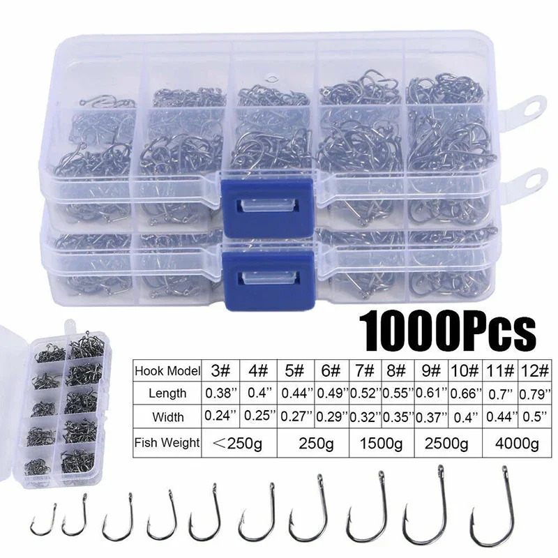 50–1600 Stück/Box Angelhaken,  – Fishing Hook Circle Bewertung und Preis